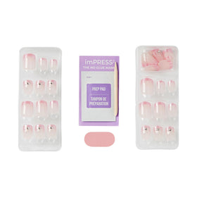 imPRESS tools and nail during application, demonstrating quick press-on benefit