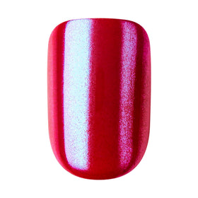 imPRESS finished manicure worn outdoors to show glossy red shine and stylish result