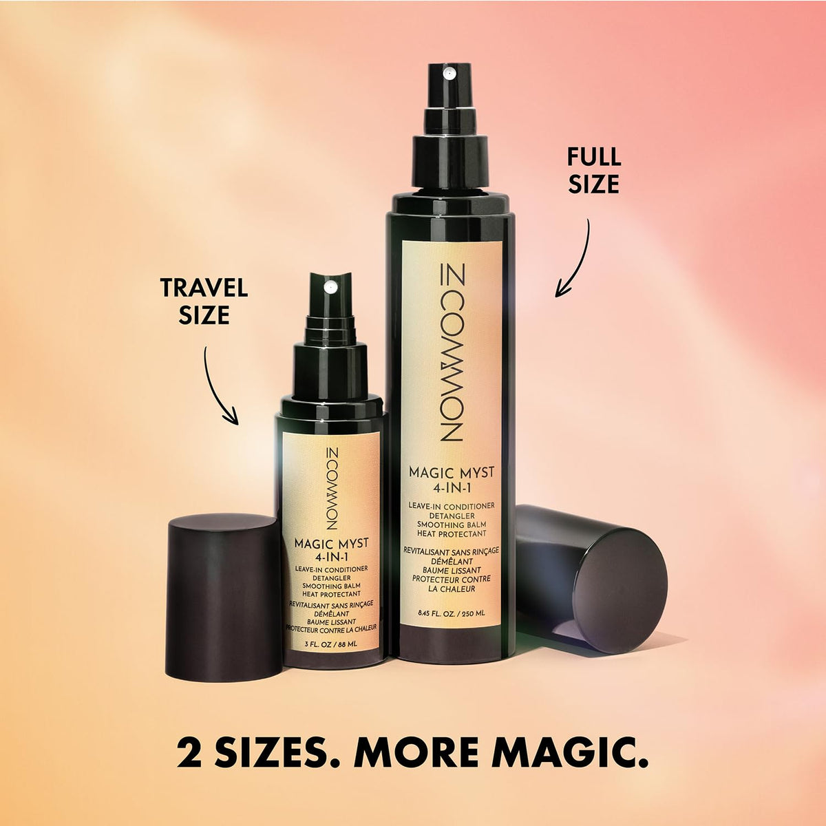 IN COMMON stylist applying mist to client demonstrating detangling benefit