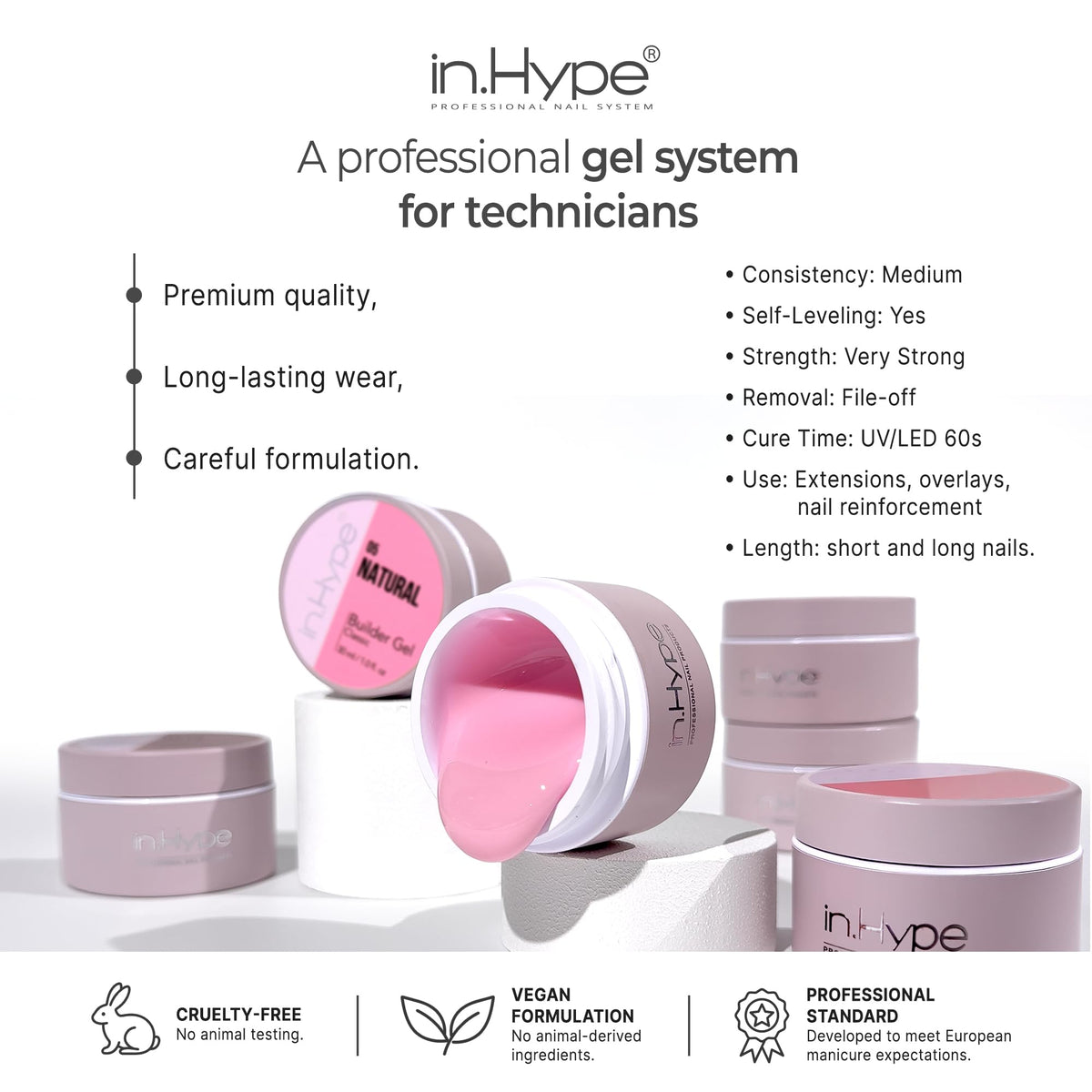 IN.HYPE gel texture close-up highlighting smooth self-leveling consistency