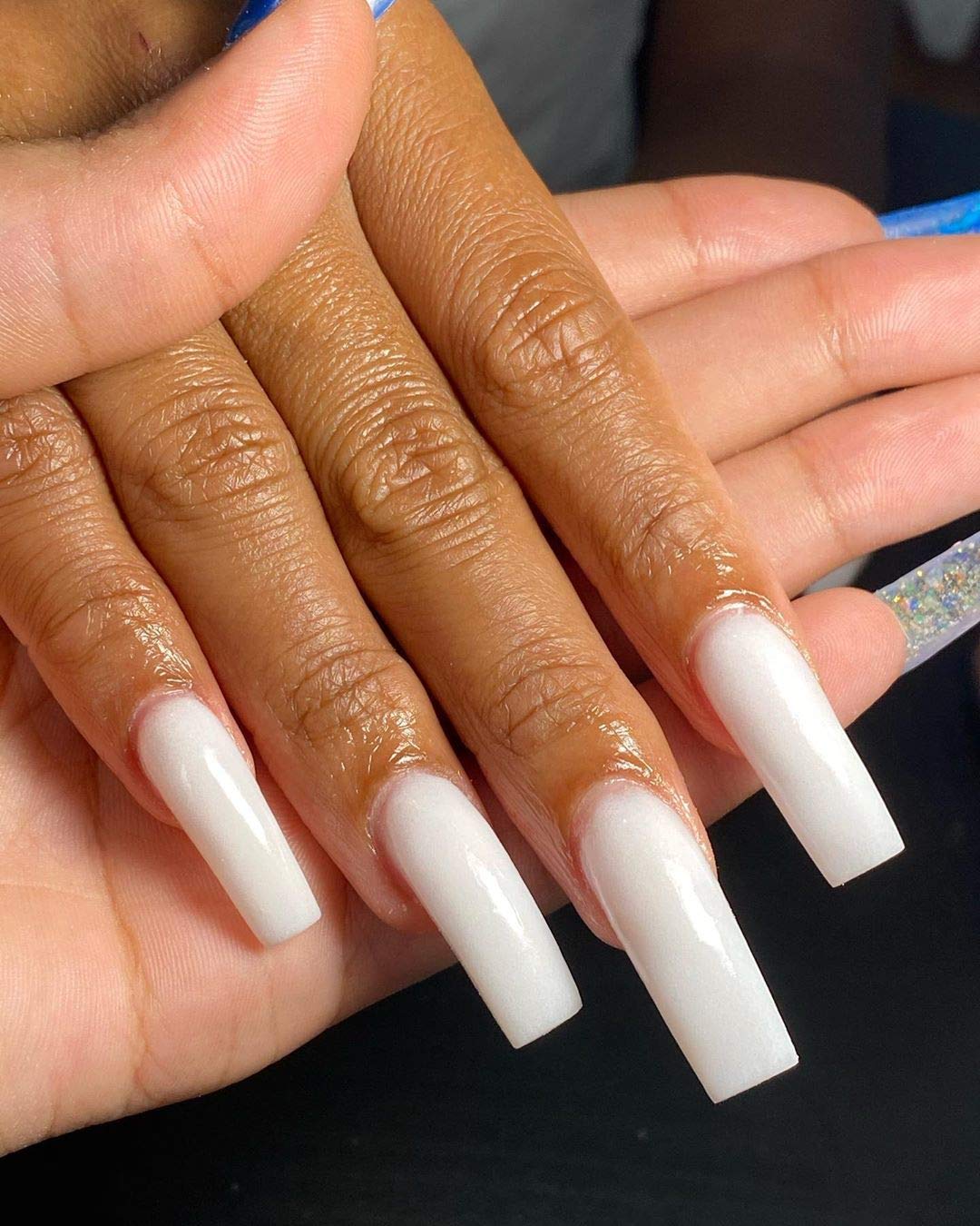 IN.HYPE Milky #1 in-salon application on form illustrating controlled extension building