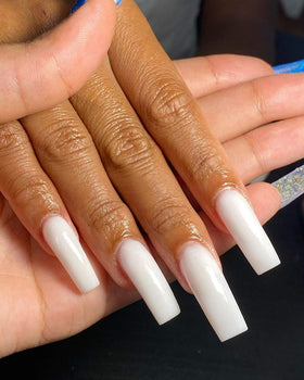 IN.HYPE Milky #1 in-salon application on form illustrating controlled extension building