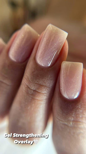 IN.HYPE gel being applied on a nail form showing strong adhesion and shape control
