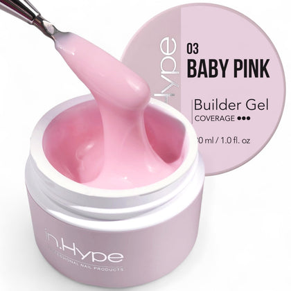 IN.HYPE jar front view showing baby pink gel and professional packaging for easy identification