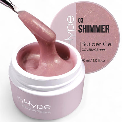 IN.HYPE front jar showing shimmer nude gel and clear branding for easy identification and use