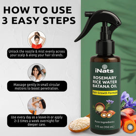 iNats woman spraying scalp demonstrating daily application ease