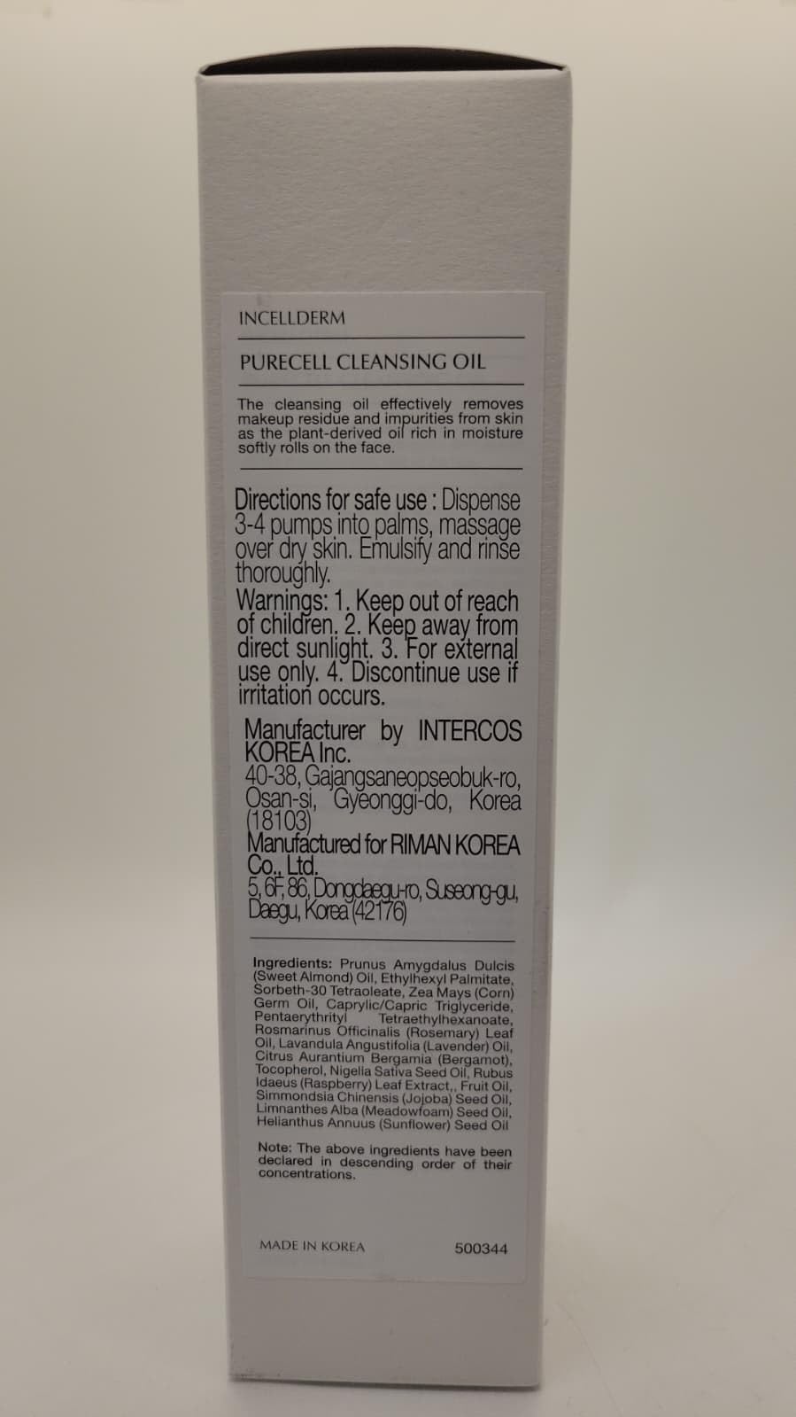 INCELLDERM bottle on bathroom counter in routine setting, suggests daily skincare integration