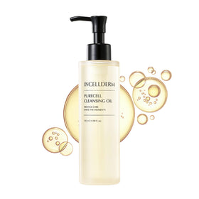 INCELLDERM front bottle showing product and size, highlights gentle makeup removal