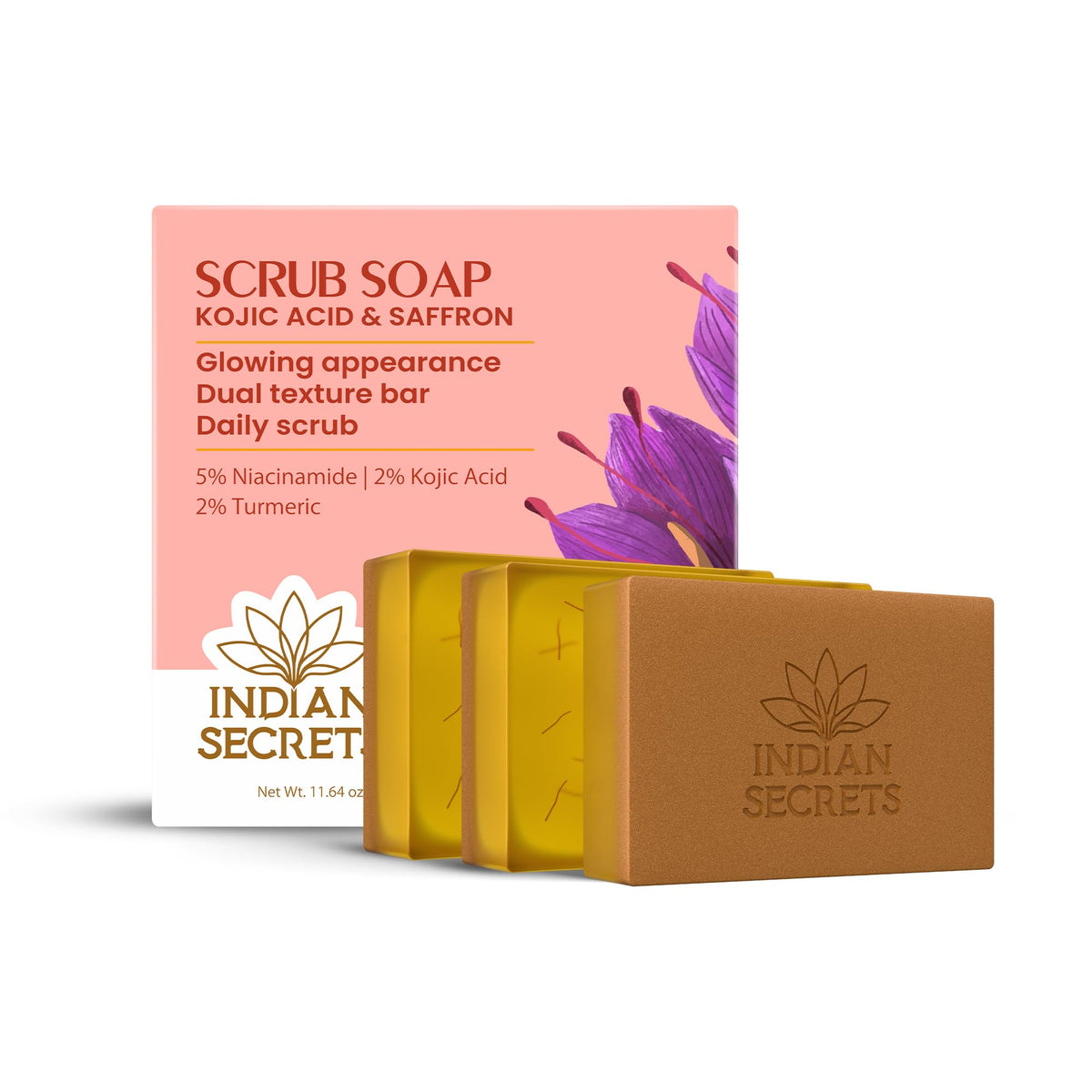 INDIAN SECRETS front packaging showing 3-pack and product benefits