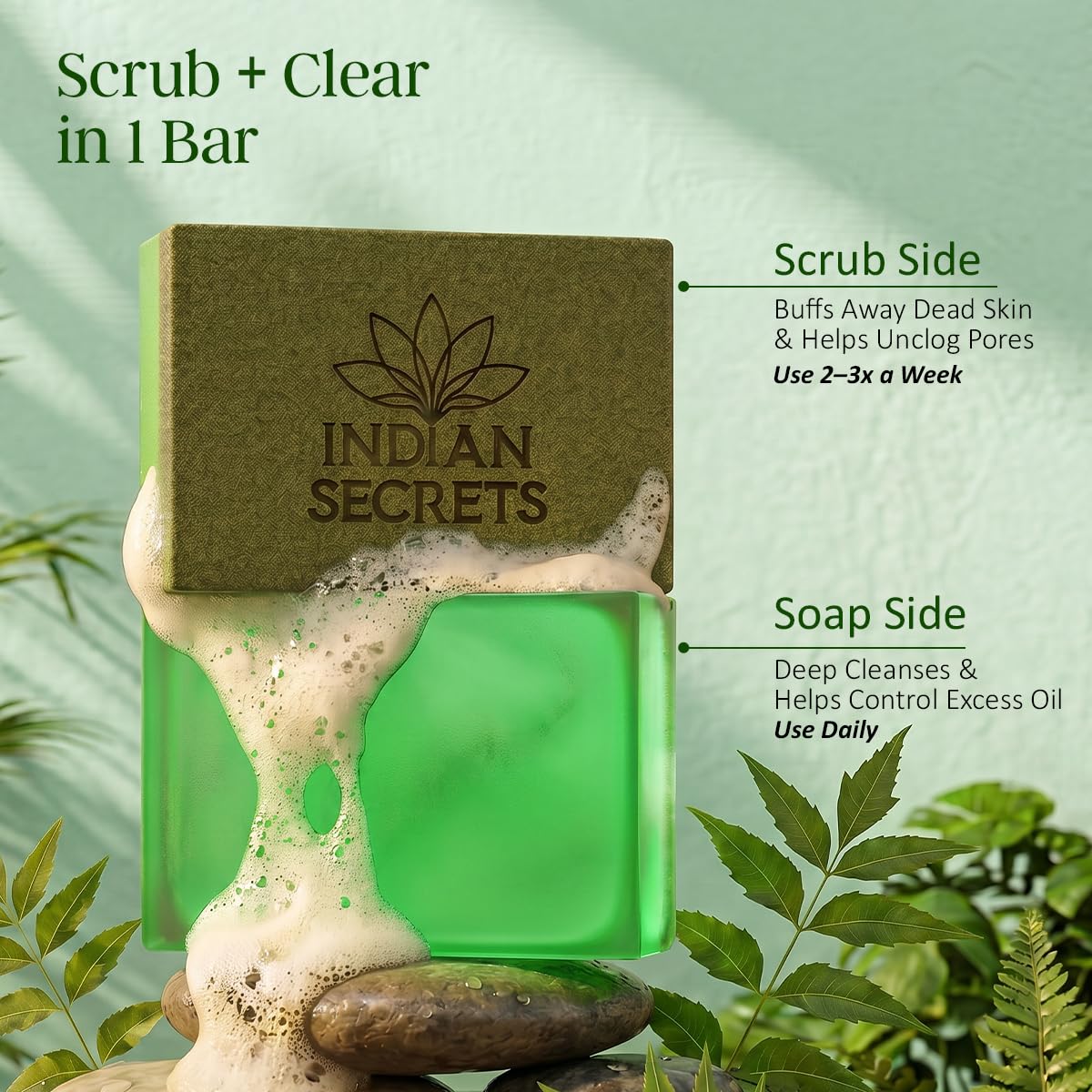INDIAN SECRETS ingredient label highlighting salicylic acid and niacinamide