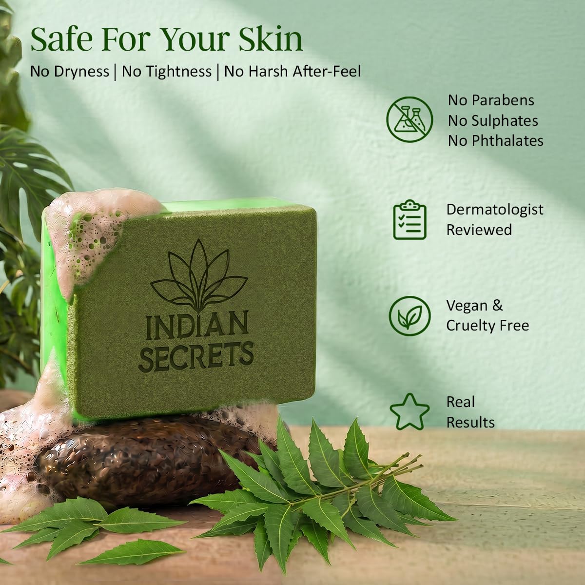 INDIAN SECRETS rich foam lather demonstrating gentle cleansing action