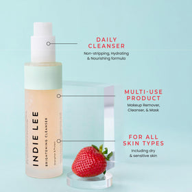 Indie Lee pump and label detail highlighting ingredient transparency