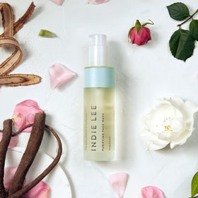 Indie Lee foam texture close-up demonstrating gentle lather and effective cleansing