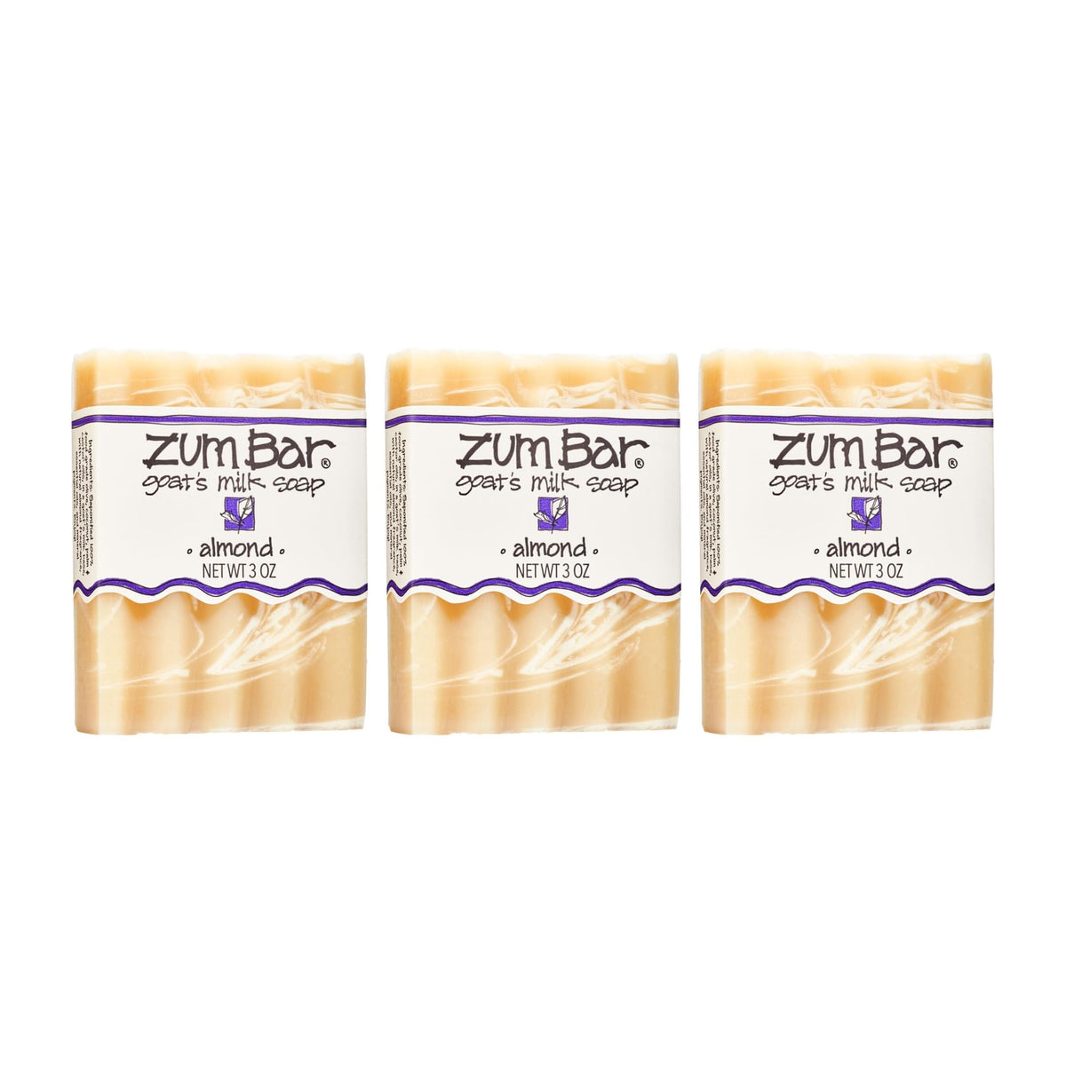 Indigo Wild front packaging showing three almond goat milk bars for easy identification and gifting
