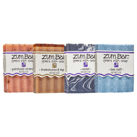 Indigo Wild Zum bar front view showing label and scent, highlights clean natural look