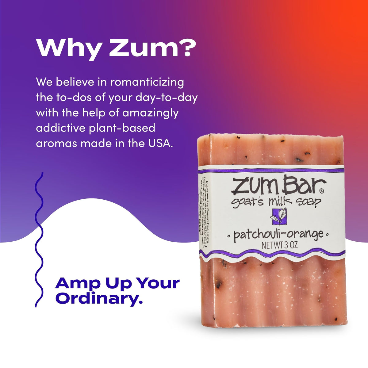 Indigo Wild Zum label closeup highlighting natural ingredients