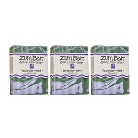 Indigo Wild Zum front packaging showing three lavender-mint bars and clear labeling