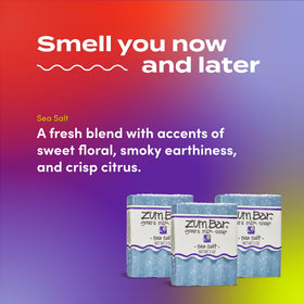 Indigo Wild Zum three bars arranged to show pack quantity and gift readiness benefit