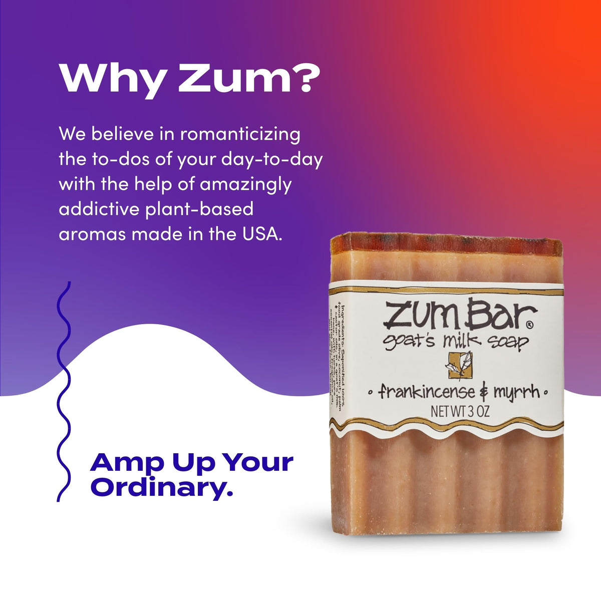 Indigo Wild Zum bar on bathroom shelf in use conveying soothing aroma benefit