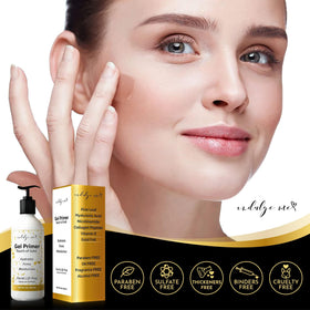IndulgeMe gel gold foil close-up highlighting brightening look and luxe finish