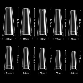 INFELING clear tips applied during acrylic application for salon efficiency