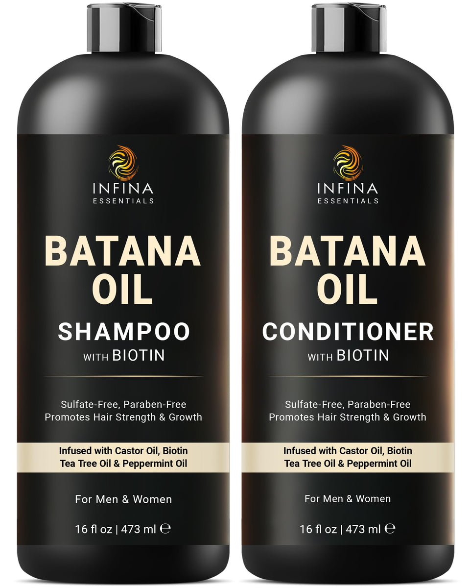 INFINA ESSENTIALS front packaging showing both 16 fl oz bottles and label benefits