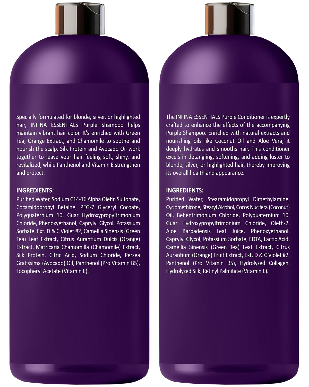 INFINA ESSENTIALS lifestyle on bathroom shelf suggesting routine hair care simplicity
