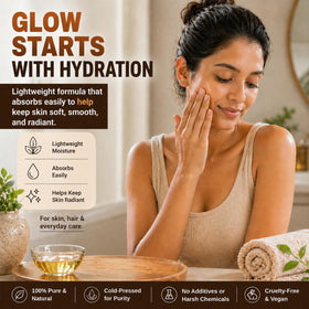 INFINA ESSENTIALS oil droplet texture highlighting rich moisturizing benefit