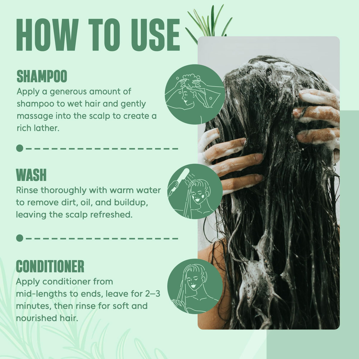 INFINA ESSENTIALS demonstrated scalp massage with shampoo to improve scalp clarity