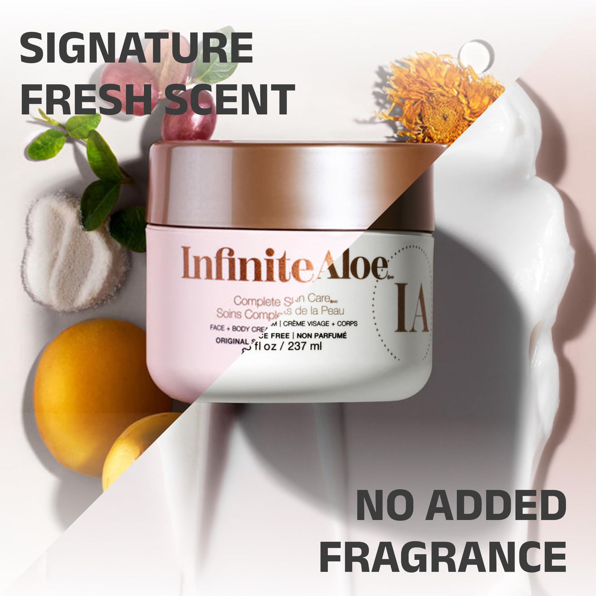 InfiniteAloe being applied to hand to show immediate moisturized, non-greasy finish