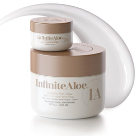 InfiniteAloe front jar showing clean packaging and moisturizing benefit