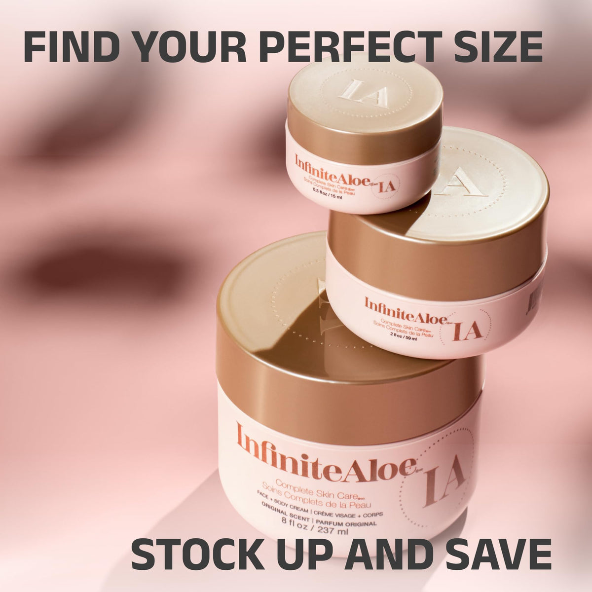 InfiniteAloe on bathroom shelf with towel lifestyle scene promoting daily routine use