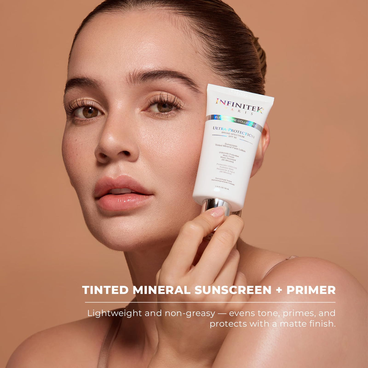 Infinitek Paris ingredients label showing antioxidants and skin-friendly actives