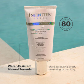Infinitek Paris swatch on skin showing universal tint and coverage benefit