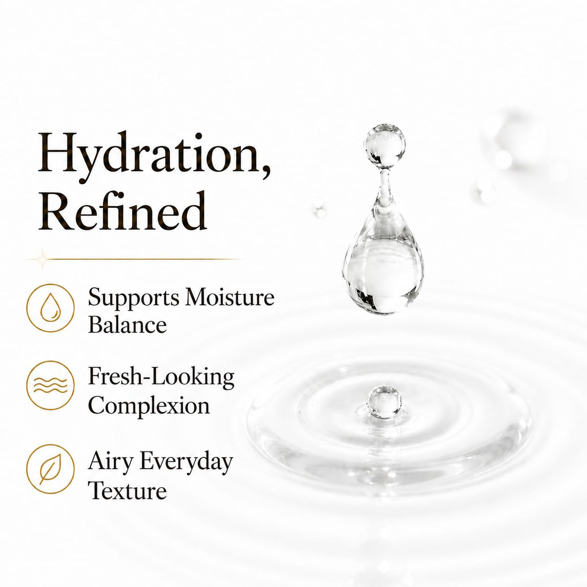 INFINITY ZONE patted-in serum on skin showing immediate hydration benefit