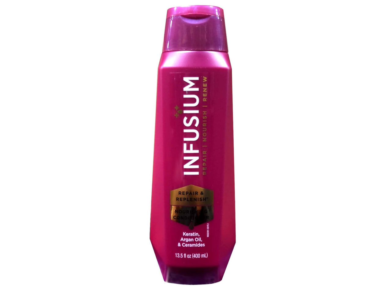 Model hair after Infusium use showing smoother shinier hair finish