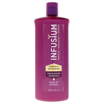 Infusium front packaging 33.8 oz pump bottle showing product and benefit