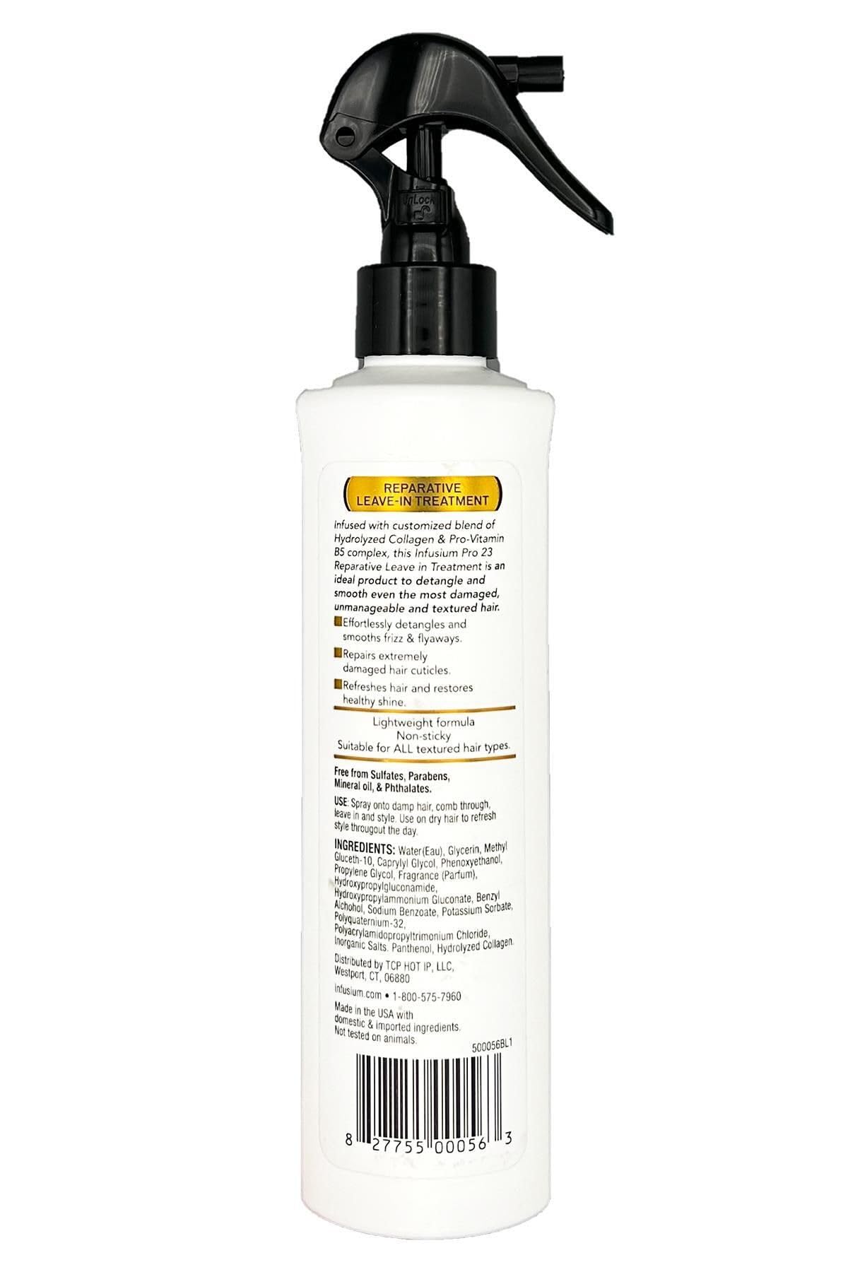 INFUSIUM 23 application closeup on mid-lengths showing detangling benefits