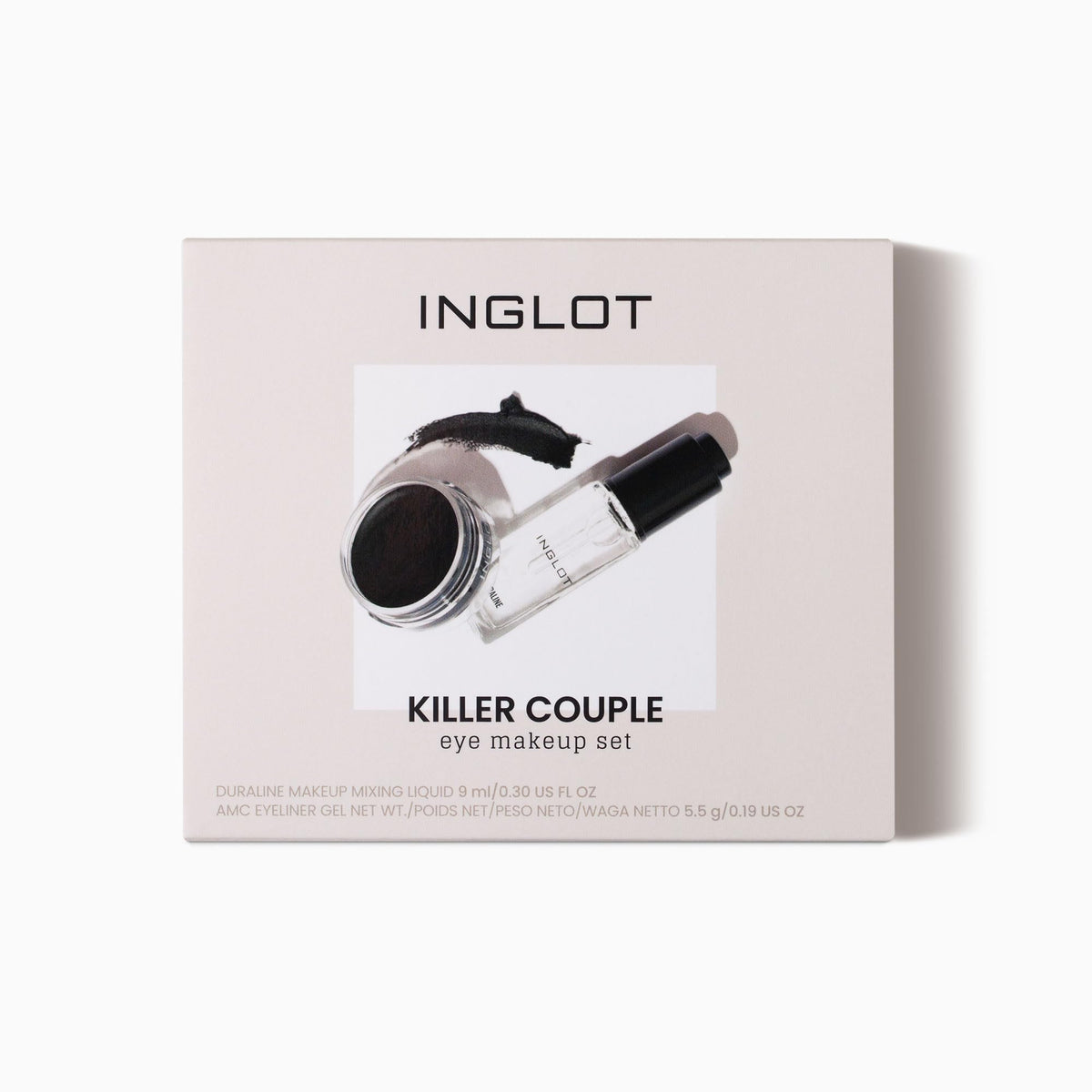 Inglot AMC Eyeliner Gel 77 open showing dense velvety texture for rich color