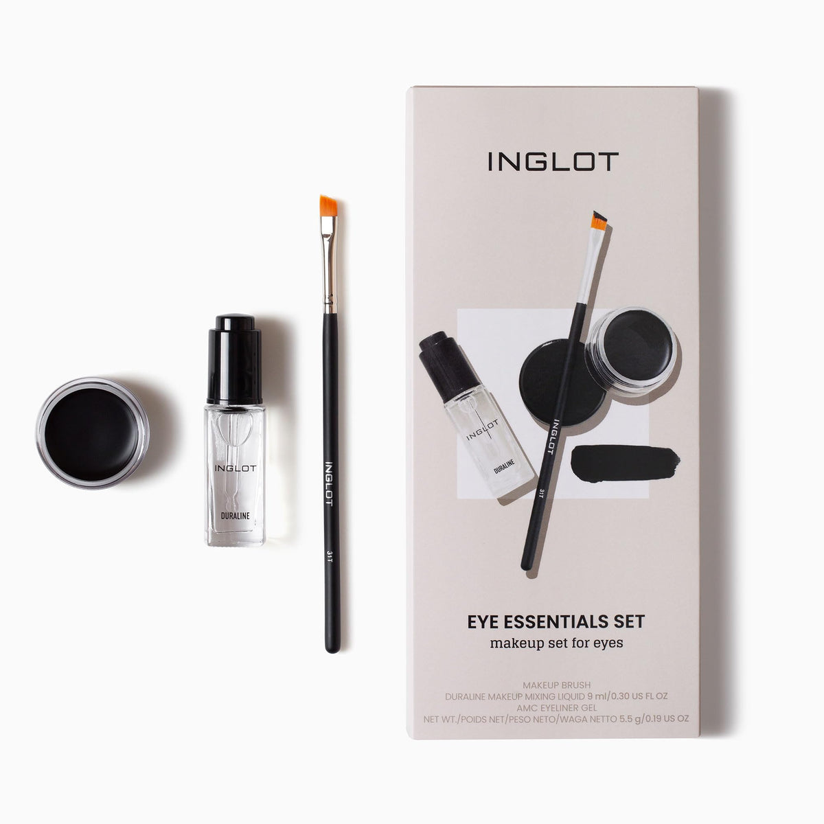 Inglot AMC Eyeliner Gel 77 open pot showing intense black pigment payoff
