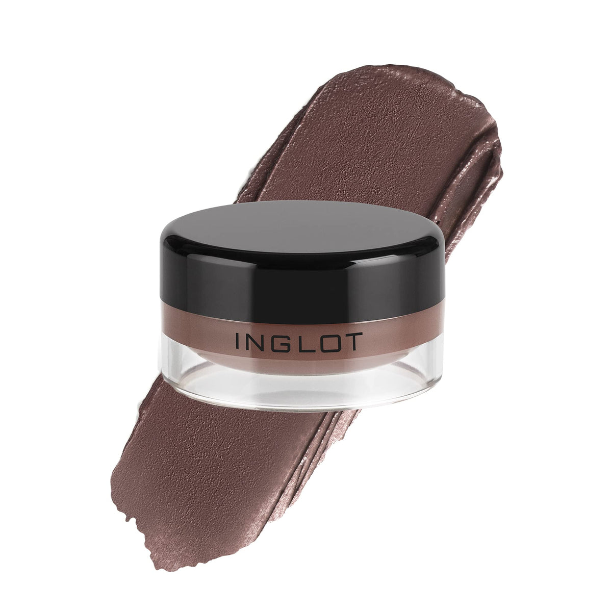 Inglot AMC gel eyeliner jar front showing shade 69 and compact packaging benefit