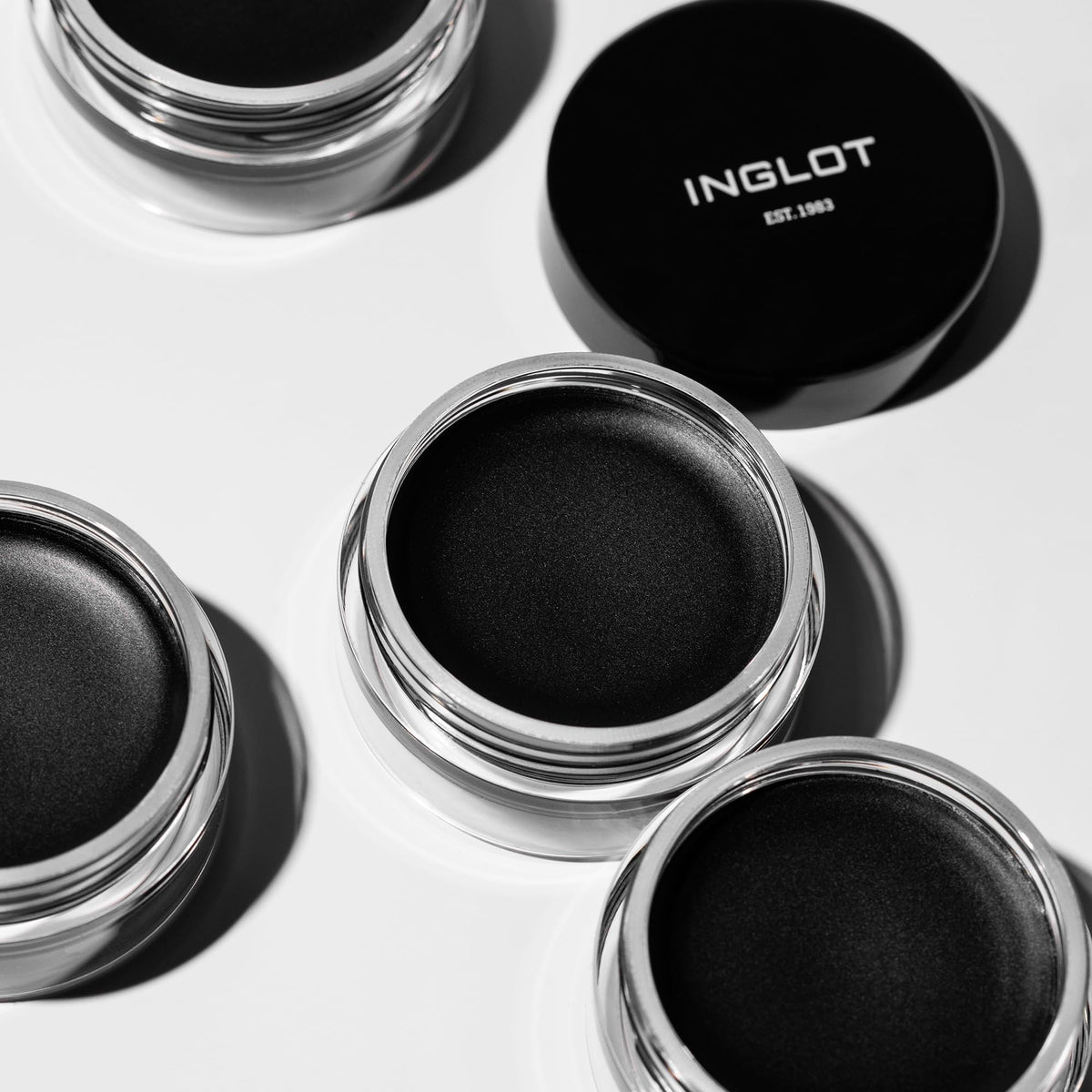 Model wearing evening makeup with Inglot gel showing dramatic matte finish
