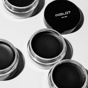 Model wearing evening makeup with Inglot gel showing dramatic matte finish