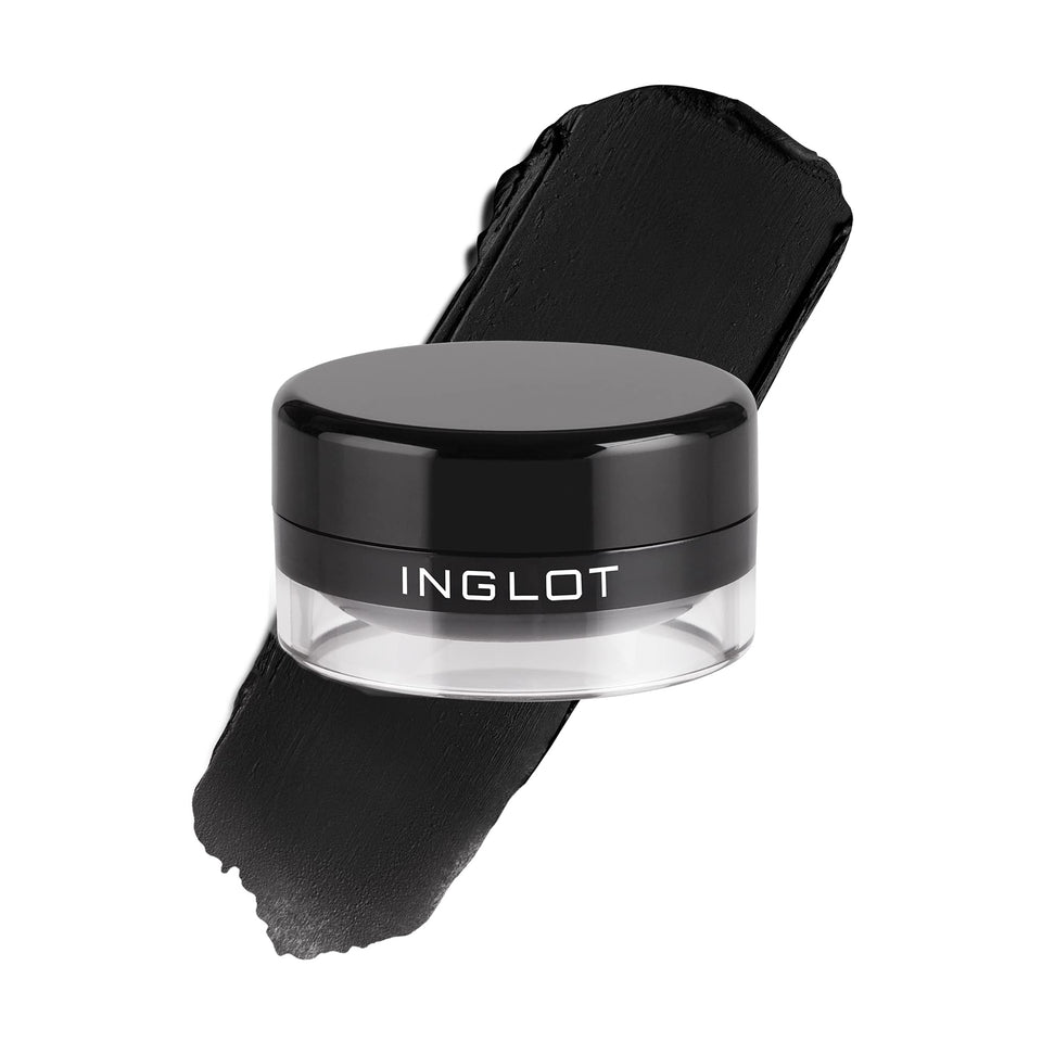 Inglot pot front view showing shade 77 and compact size benefit