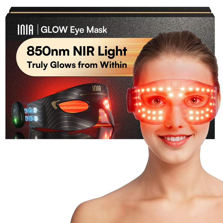 INIA eye mask front view showing design and coverage, for targeted under-eye renewal