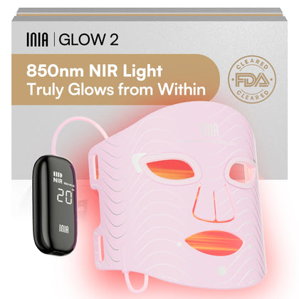 INIA mask front view showing full LED coverage and even light for at-home renewal