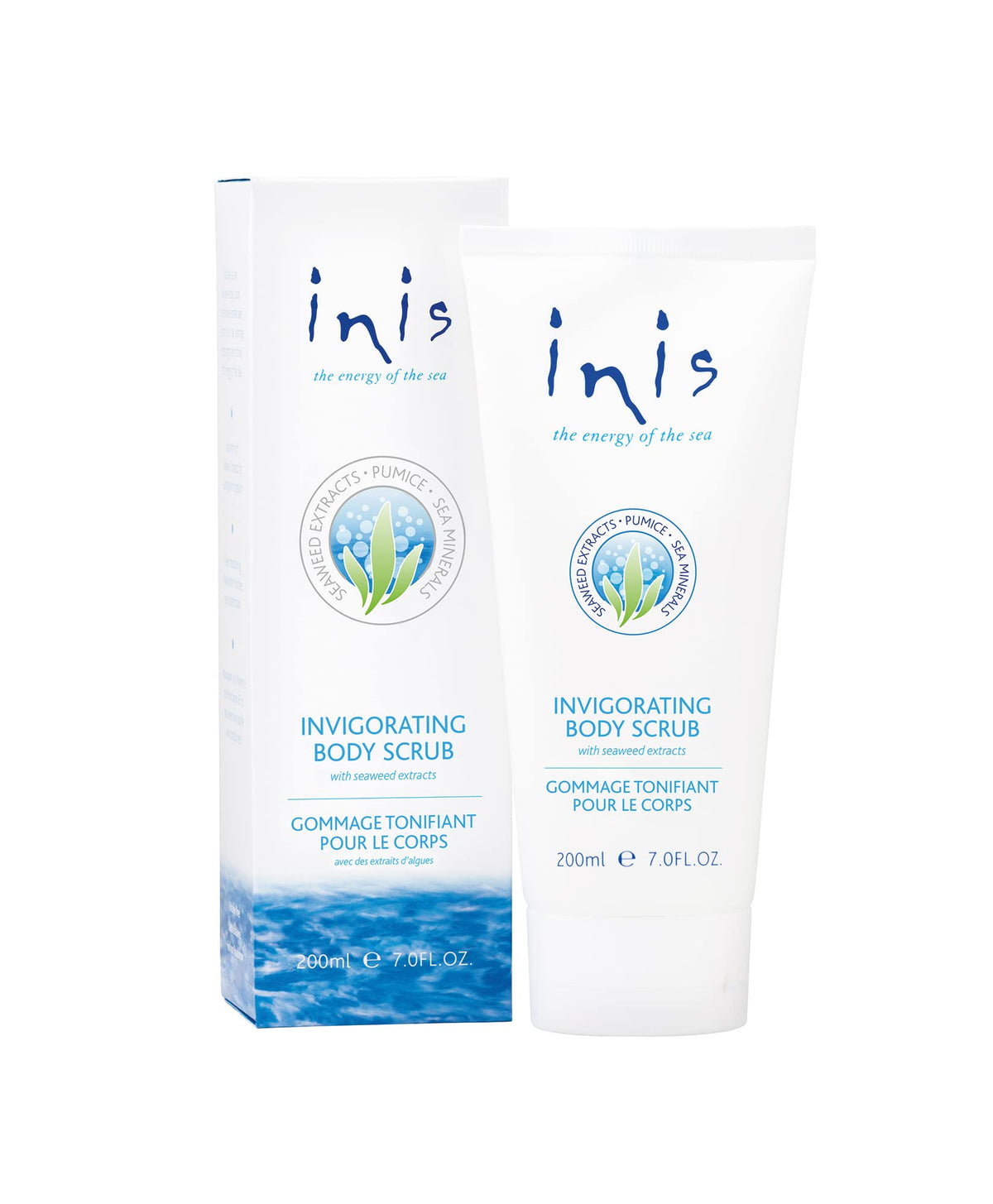 Inis jar front packaging showing brand and scent for a refreshing benefit