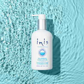 Inis the Energy of the Sea bottle staged on a bathroom sink for daily use convenience