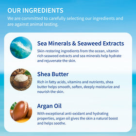 Inis the Energy of the Sea ingredients arranged with seaweed and botanicals for natural nourishment