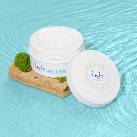 Open jar with seaweed accent showing Inis marine-derived ingredient benefit